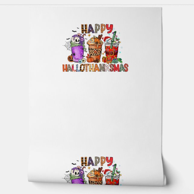 Happy Hallothanksmas Gnomes Halloween Thanksgiving Wallpaper (Unrolling)
