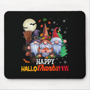 Happy Hallothanksmas Gnomes Lover Halloween Merry  Mouse Pad