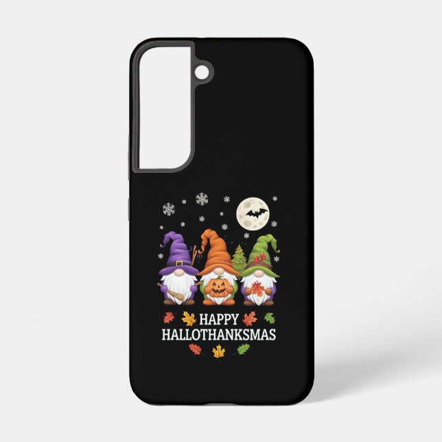 Happy Hallothanksmas Gnomes Lover Halloween Xmas Samsung Galaxy Case (Back)
