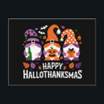 Happy Hallothanksmas Gnomes Lover Merry Christmas Holiday Postcard<br><div class="desc">Happy Hallothanksmas Gnomes Lover Merry Christmas</div>