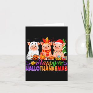 Happy Hallothanksmas Gs Halloween Thanksgiving Chr Card