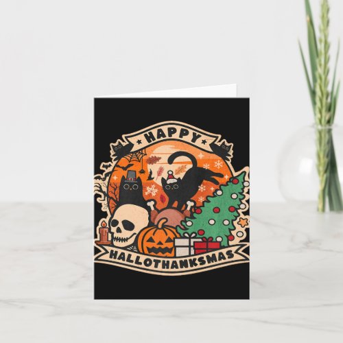 Happy Hallothanksmas Halloween Thanksgiving Christ Card