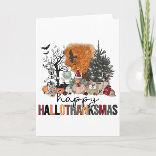Happy Hallothanksmas Halloween Thanksgiving Christ Card