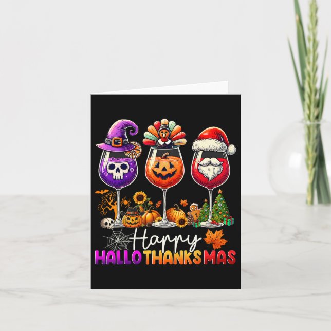 Happy Hallothanksmas Halloween Thanksgiving Christ Card (Front)