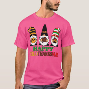 happy hallothanksmas halloween thanksgiving christ T-Shirt