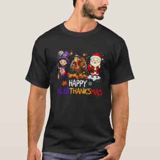 Happy Hallothanksmas Halloween Thanksgiving Christ T-Shirt