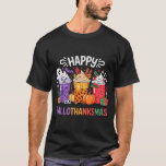 Happy Hallothanksmas Halloween Thanksgiving Merry  T-Shirt