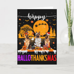 Happy Hallothanksmas Halloween Xmas German Shepher Card