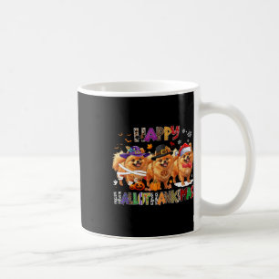 Happy Hallothanksmas Pomeranian Dog Halloween Chri Coffee Mug