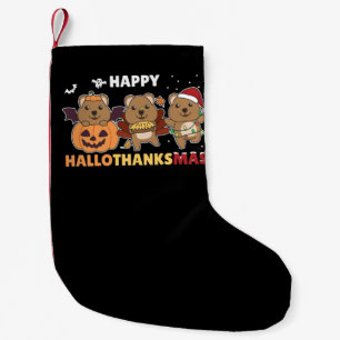Happy Hallothanksmas Quokkas Christmas Quokka Small Christmas Stocking