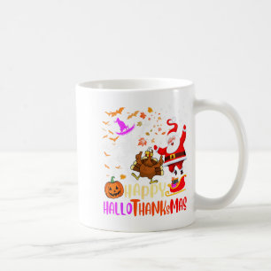 Happy Hallothanksmas Skeleton Pumpkin Turkey Santa Coffee Mug