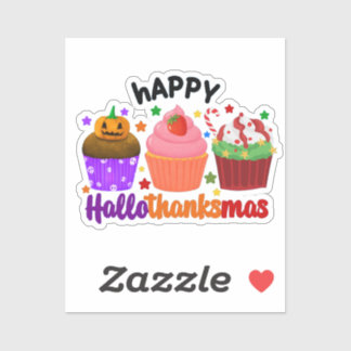 happy hallothanksmas sticker