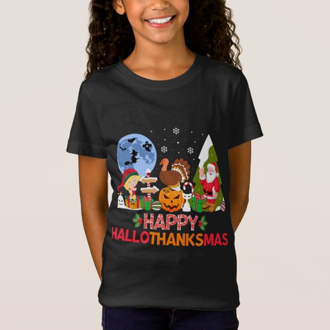 Happy Hallothanksmas T-Shirt (Front)