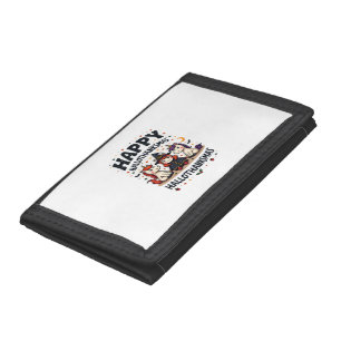 Happy Hallothanksmas Unicorn Vintage Holiday Mashu Tri-fold Wallet