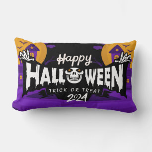 Happy Halloween 2024 Lumbar Throw Pillows