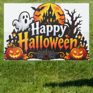 Happy Halloween 2026 Trick or Treat Yard Sign – Sp