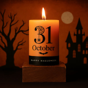 Happy Halloween 31 October Pillar Candle