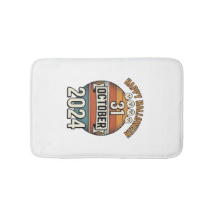 Happy Halloween 31 October Vintage Ghost Design_1 Bath Mat