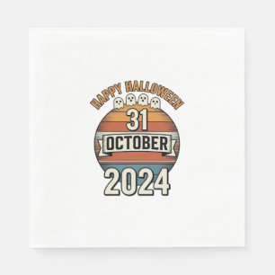 Happy Halloween 31 October Vintage Ghost Design_1 Napkins