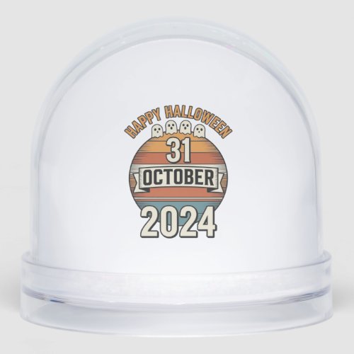 Happy Halloween 31 October Vintage Ghost Design_1 Snow Globe