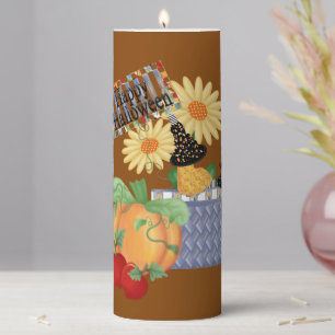 Happy Halloween 3 Pillar Candle