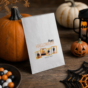 Happy Halloween 4 Photo Collage Favor Bag