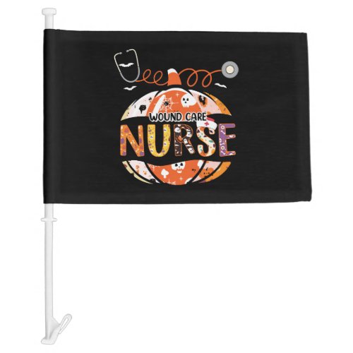 Happy Halloween A Wound Care Nurse Car Flag