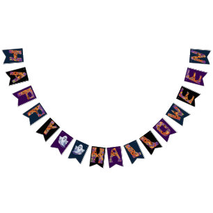 Happy Halloween Abstract Lettering Bunting Flags