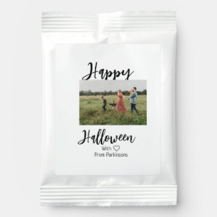 Happy Halloween add family name photo black simple Hot Chocolate Drink Mix