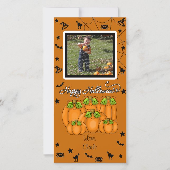 Happy Halloween (Add Your Photo and Text) Holiday Card (Front)