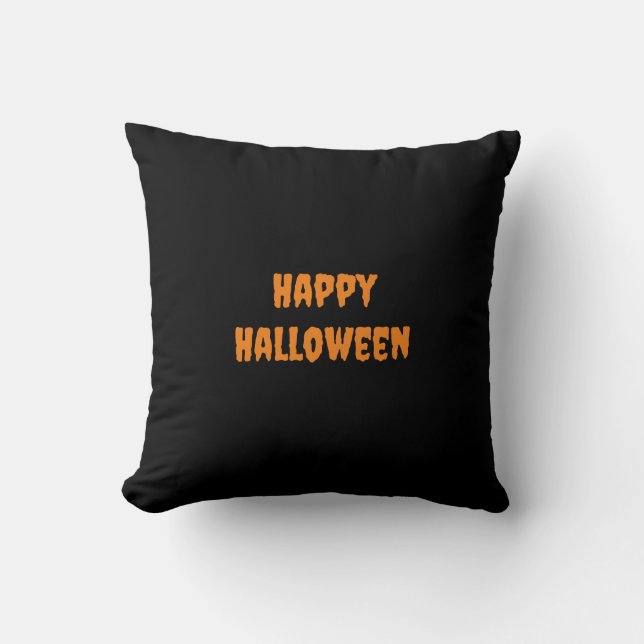Happy Halloween and Abstract Art Throw Pillow (Front)