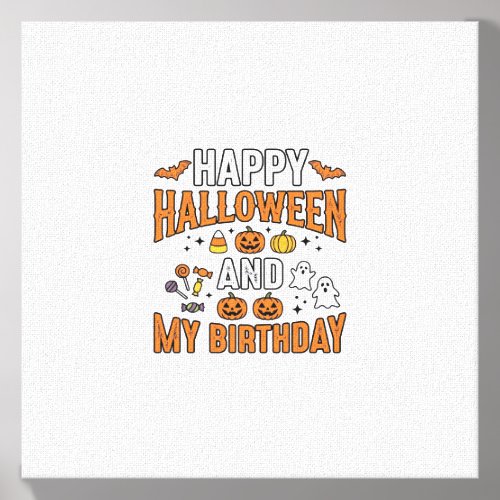 Happy Halloween And My Birthday Vintage Design_1 Canvas Photo Tile