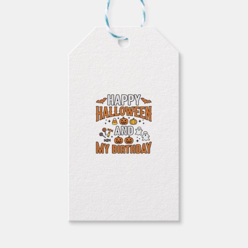 Happy Halloween And My Birthday Vintage Design_1 Gift Tags