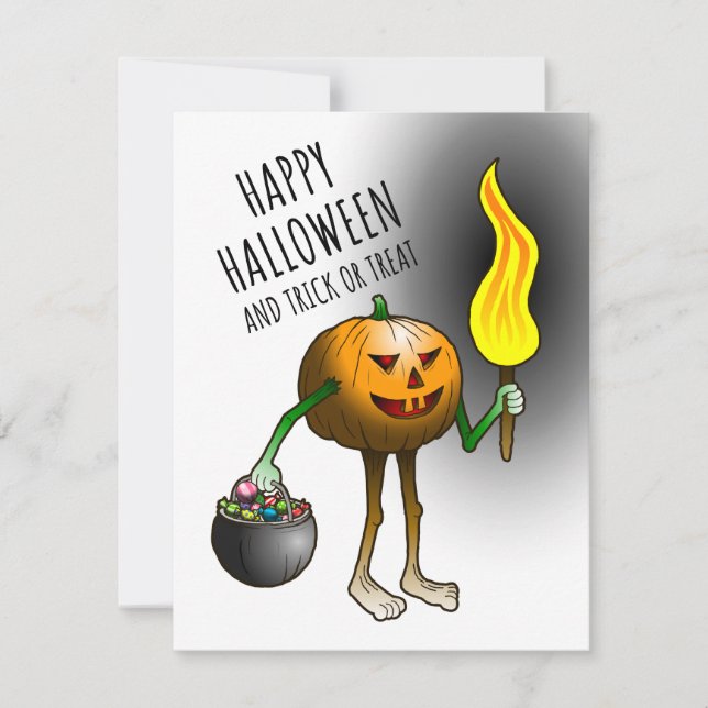 Happy Halloween and Trick or Treat Note Card (Front)