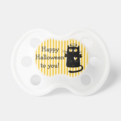 Happy Halloween angel Cat Heart Pacifier