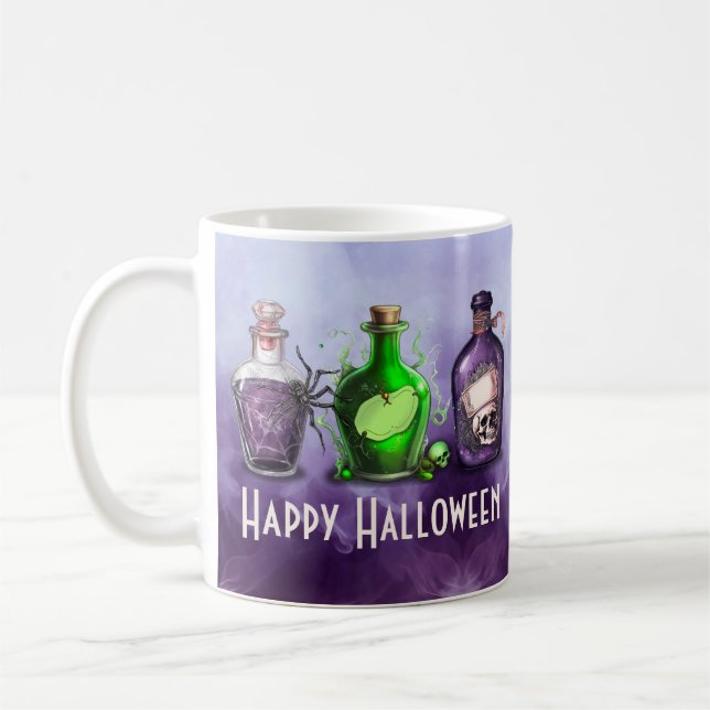 Happy Halloween Apothecary Jar Coffee Mug (Left)