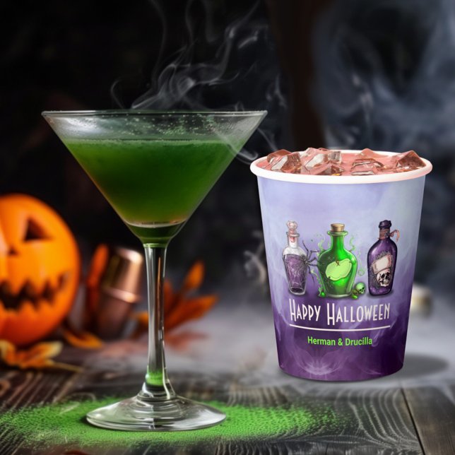 Happy Halloween Apothecary Jar Paper Cups (Creator Uploaded)