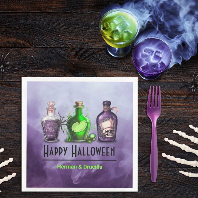 Happy Halloween Apothecary Jar Paper Dinner Napkins (Creator Uploaded)