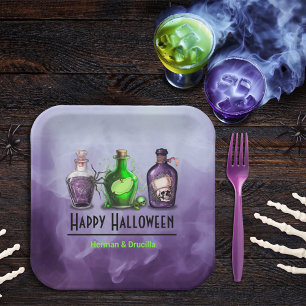 Happy Halloween Apothecary Jar Paper Plates