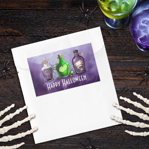 Happy Halloween Apothecary Jar Rectangular Sticker
