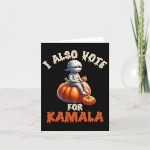 Happy Halloween As Mummy With Carved Pumpkin - Kam Card
