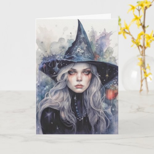 Happy Halloween  Autumn Witch Card