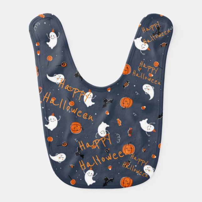 happy halloween baby bib (Front)