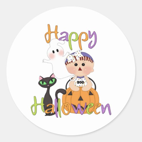Happy Halloween Baby Friends Classic Round Sticker