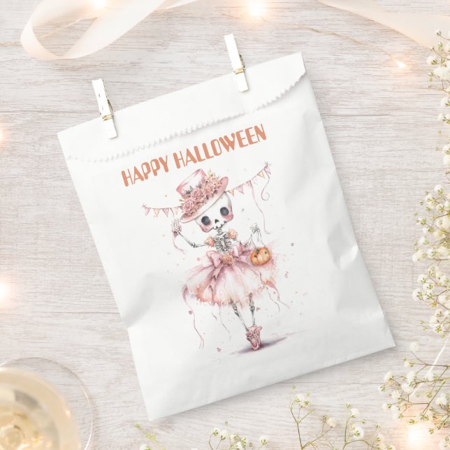 Happy Halloween | Ballerina Skeleton Favor Bags (Clipped)
