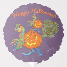 Happy Halloween Balloon Oviraptor Pumpkin