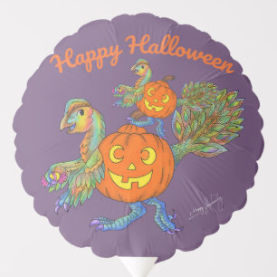 Happy Halloween Balloon Oviraptor Pumpkin