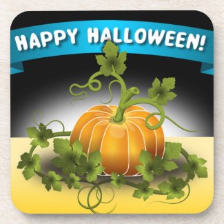 'HAPPY HALLOWEEN" BANNER BEVERAGE COASTER