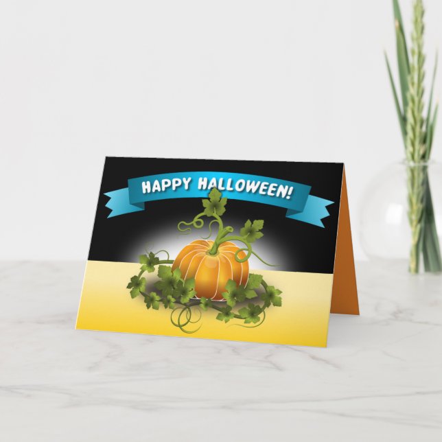 'HAPPY HALLOWEEN"  BANNER CARD (Front)