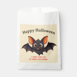 Happy Halloween Bat Custom Favor Bag